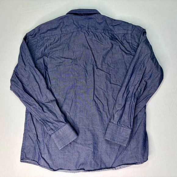 UNTUCKit Men's‎ Large Long Sleeve Button Down Shirt Casual Blue Cotton Blend - Picture 4 of 6